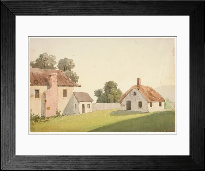 Framed Print : Landscape with Rural Buildings, c1820-1865. Creator: David Claypoole Johnston Framed Print : Landscape with Rural Buildings, c1820-1865. Creator: David Claypoole Johnston