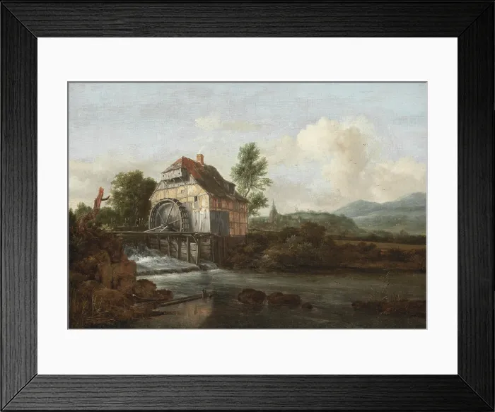 Framed Print : Landscape with a Watermill, c1680. Creator: Jacob van Ruisdael Framed Print : Landscape with a Watermill, c1680. Creator: Jacob van Ruisdael