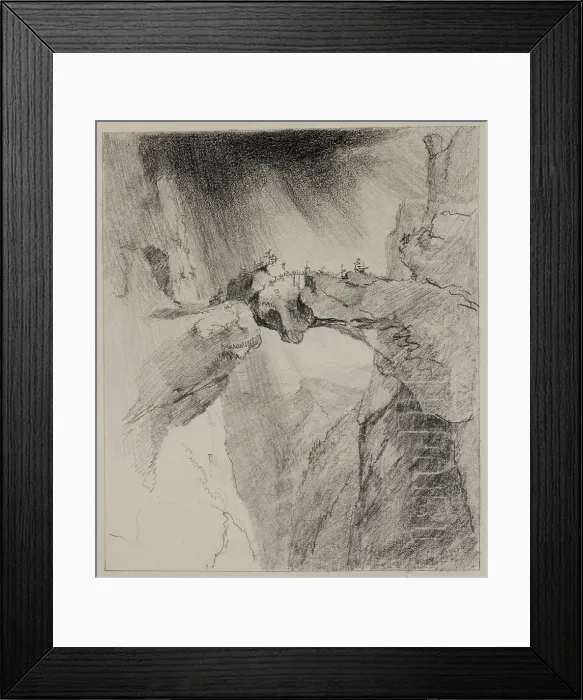 Framed Print : The Bridge of Fear, 1827. Creator: Thomas Cole Framed Print : The Bridge of Fear, 1827. Creator: Thomas Cole