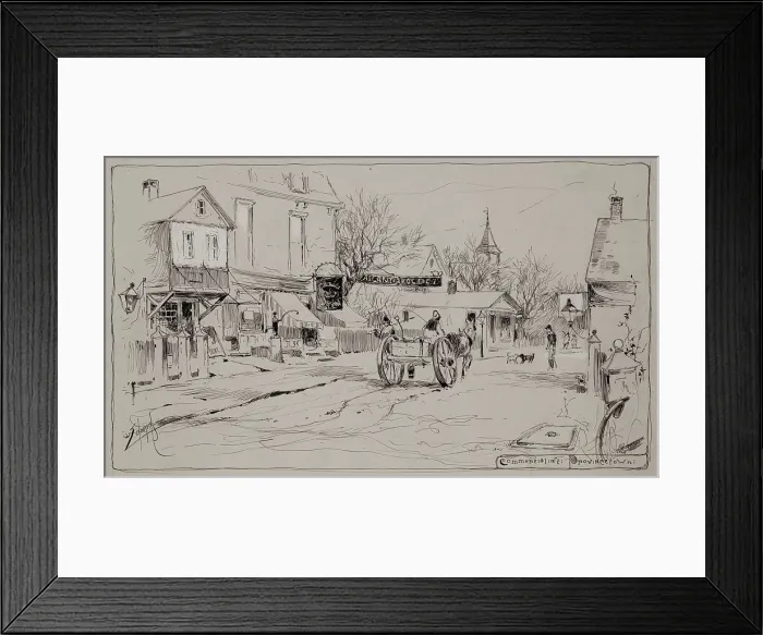 Framed Print : Commercial Street, Provincetown, late 19th century. Creator: W Edwards Framed Print : Commercial Street, Provincetown, late 19th century. Creator: W Edwards