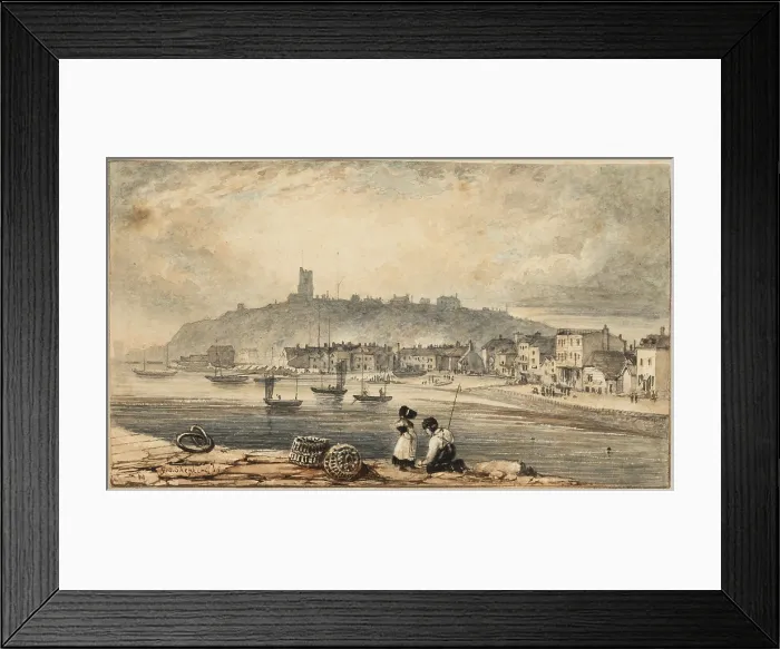 Framed Print : A Welsh Harbor, late 18th or early 19th century. Creator: George Shepheard Framed Print : A Welsh Harbor, late 18th or early 19th century. Creator: George Shepheard