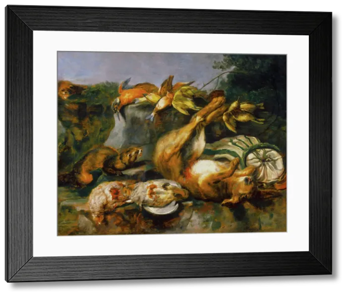 Framed Print : Dead Game and Weasels, c1642. Creator: Jan Fyt Framed Print : Dead Game and Weasels, c1642. Creator: Jan Fyt