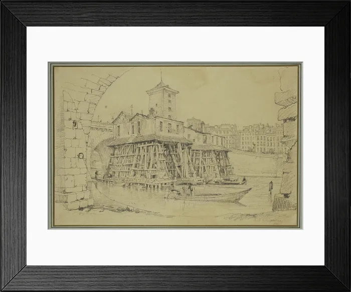 Framed Print : The Notre Dame Pump, Paris, c1810-1850. Creator: Samuel Prout Framed Print : The Notre Dame Pump, Paris, c1810-1850. Creator: Samuel Prout