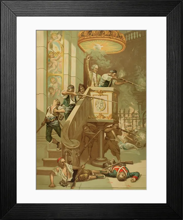 Framed Print : War of Independence, (1808-1814): Second Siege of Saragossa, (20 Dec 1808 to 21 Feb 1809), 1892. Creator: Unknown Framed Print : War of Independence, (1808-1814): Second Siege of Saragossa, (20 Dec 1808 to 21 Feb 1809), 1892. Creator: Unknown