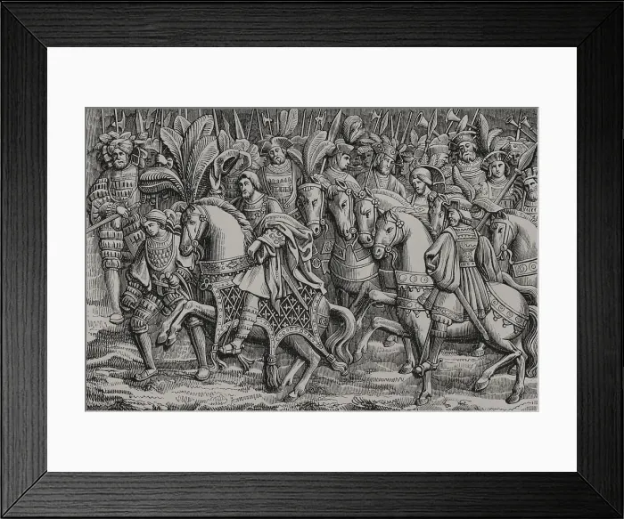 Framed Print : Meeting between Henry VIII and Francis I of France, on the Field of the Cloth of Gold, 1520 (1877). Creator: Unknown Framed Print : Meeting between Henry VIII and Francis I of France, on the Field of the Cloth of Gold, 1520 (1877). Creator: Unknown