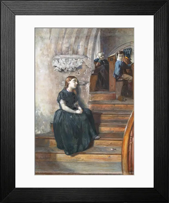 Framed Print : The Orphan (Hearing The Word), 1866. Creator: George Reid Framed Print : The Orphan (Hearing The Word), 1866. Creator: George Reid