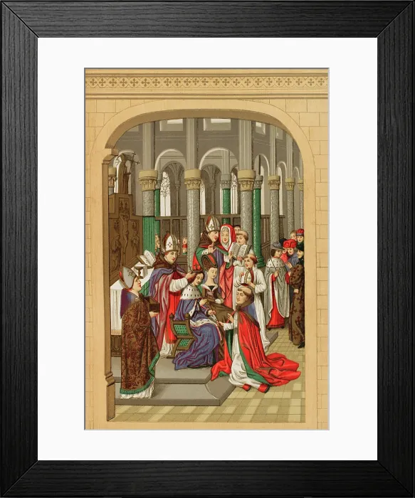 Framed Print : Coronation of Charles V as King of France on 19 May 1364 at Reims Cathedral, 1877. Creator: Unknown Framed Print : Coronation of Charles V as King of France on 19 May 1364 at Reims Cathedral, 1877. Creator: Unknown