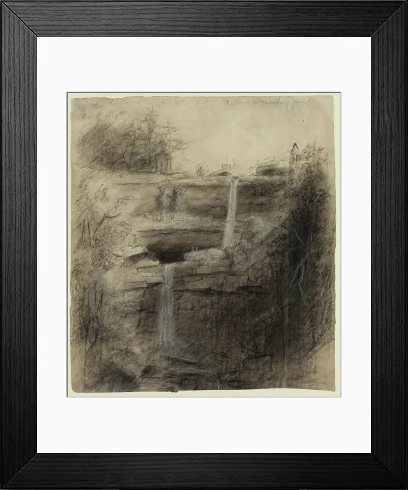 Framed Print : Double Waterfall-Kaaterskill Falls, 1826. Creator: Thomas Cole Framed Print : Double Waterfall-Kaaterskill Falls, 1826. Creator: Thomas Cole