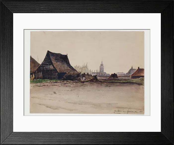Framed Print : View of Deventer Taken from the Outskirts, 1870. Creator: Carel Nicolaas Storm Framed Print : View of Deventer Taken from the Outskirts, 1870. Creator: Carel Nicolaas Storm