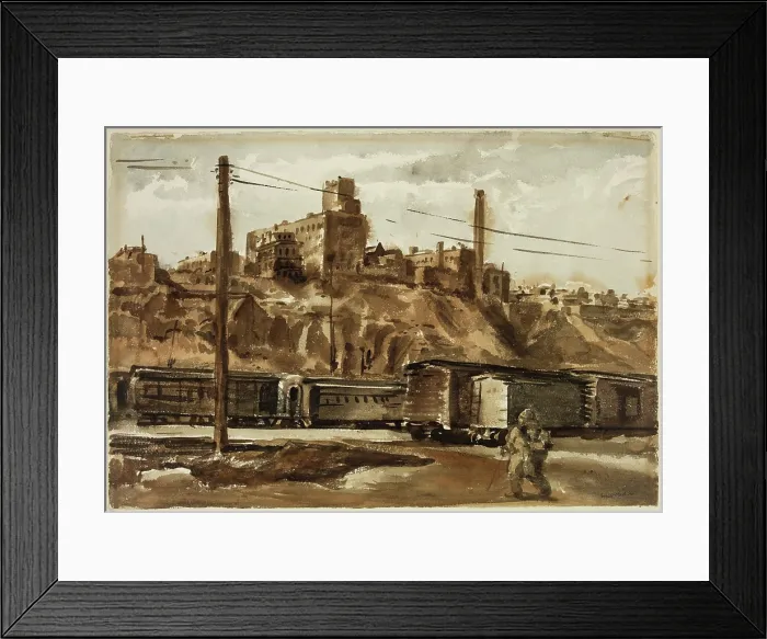 Framed Print : In Hoboken, 1940. Creator: Reginald Marsh Framed Print : In Hoboken, 1940. Creator: Reginald Marsh
