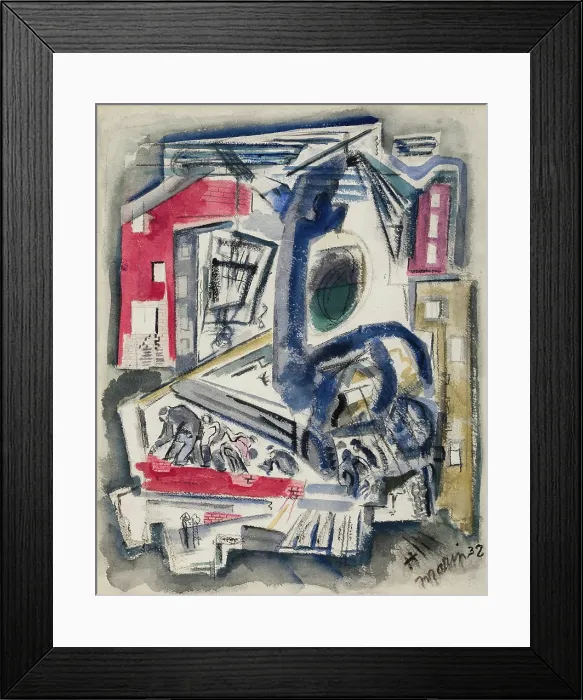 Framed Print : Building, New York, 1932. Creator: John Marin Framed Print : Building, New York, 1932. Creator: John Marin