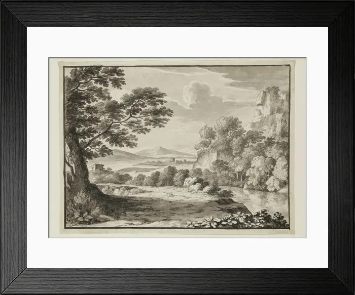 Framed Print : Landscape after Claude, c1800s. Creator: Luigi Gasparini Framed Print : Landscape after Claude, c1800s. Creator: Luigi Gasparini