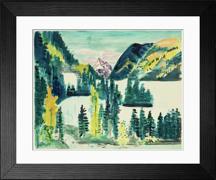 Framed Print : Landscape with Mountain Lake, between 1923 and 1926. Creator: Ernst Kirchner Framed Print : Landscape with Mountain Lake, between 1923 and 1926. Creator: Ernst Kirchner
