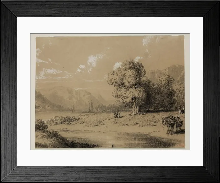 Framed Print : Landscape, 19th century. Creator: Eugene Edouard Soules Framed Print : Landscape, 19th century. Creator: Eugene Edouard Soules