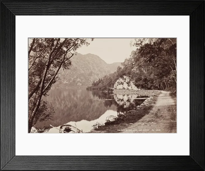 Framed Print : The Path by the Loch, Loch Katrine, between 1870 and 1880. Creator: George Washington Wilson Framed Print : The Path by the Loch, Loch Katrine, between 1870 and 1880. Creator: George Washington Wilson