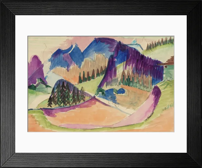 Framed Print : Mountain Landscape, between 1923 and 1926. Creator: Ernst Kirchner Framed Print : Mountain Landscape, between 1923 and 1926. Creator: Ernst Kirchner