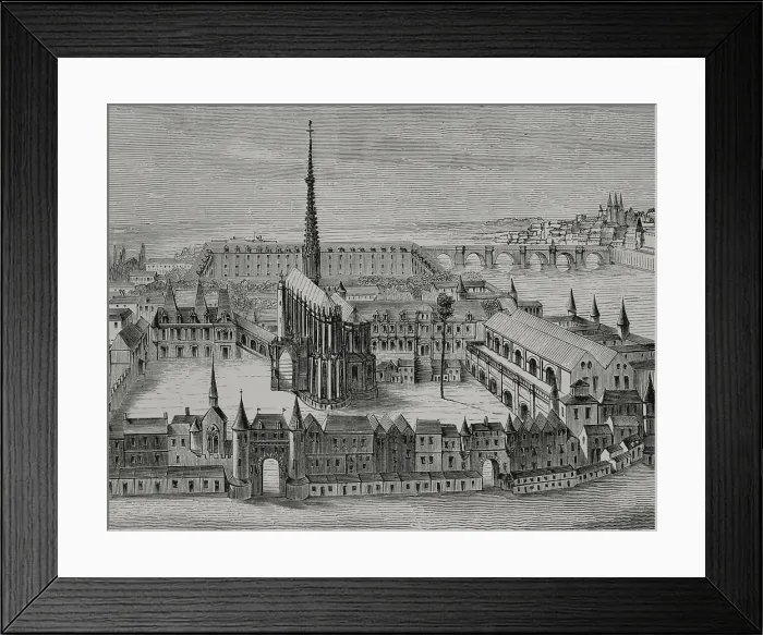 Framed Print : The Palais and the Sainte-Chapelle in the 16th century, Paris, France, 1878. Creator: Unknown Framed Print : The Palais and the Sainte-Chapelle in the 16th century, Paris, France, 1878. Creator: Unknown