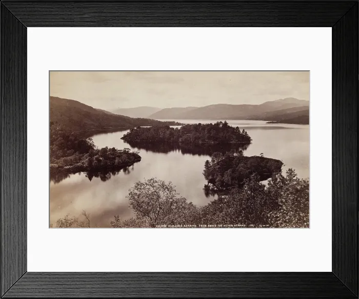 Framed Print : Ellen's Isle from above the Silver Strand, Loch Katrine, between 1870 and 1880 Framed Print : Ellen's Isle from above the Silver Strand, Loch Katrine, between 1870 and 1880