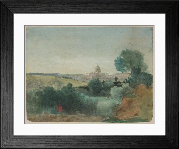 Framed Print : Saint Peter's Seen from the Campagna, c1850. Creator: George Inness. Saint Peter's Seen from the Campagna, c1850. Creator: George Inness Framed Print : Saint Peter's Seen from the Campagna, c1850. Creator: George Inness. Saint Peter's Seen from the Campagna, c1850. Creator: George Inness