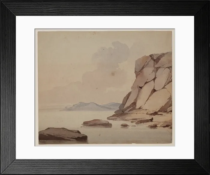 Framed Print : Rocky Cliffs at Water's Edge, c1820-1865. Creator: David Claypoole Johnston. Rocky Cliffs at Water's Edge, c1820-1865. Creator: David Claypoole Johnston Framed Print : Rocky Cliffs at Water's Edge, c1820-1865. Creator: David Claypoole Johnston. Rocky Cliffs at Water's Edge, c1820-1865. Creator: David Claypoole Johnston