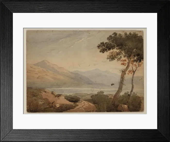 Framed Print : Landscape with Mountain Lake, c1820-1865. Creator: David Claypoole Johnston Framed Print : Landscape with Mountain Lake, c1820-1865. Creator: David Claypoole Johnston