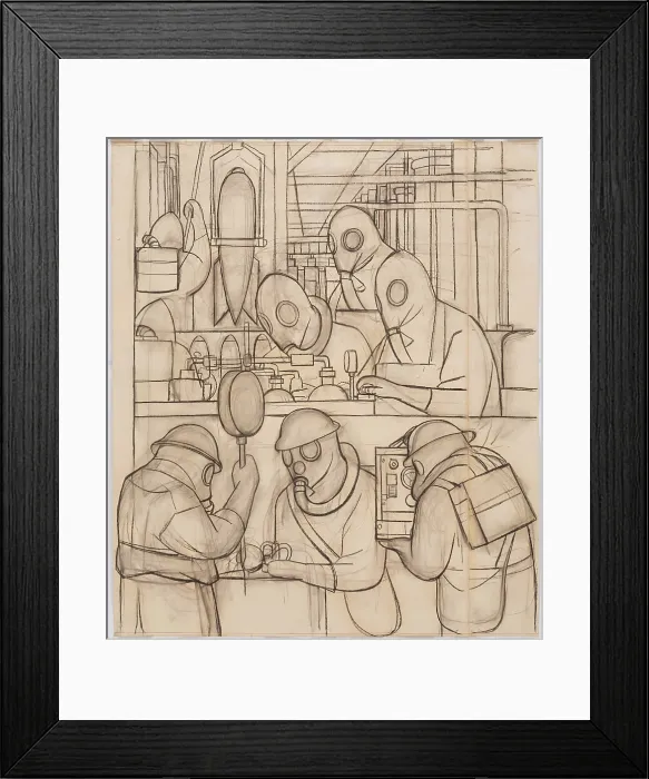 Framed Print : Manufacture of Poisonous Gas Bombs, 1932. Creator: Diego Rivera Framed Print : Manufacture of Poisonous Gas Bombs, 1932. Creator: Diego Rivera