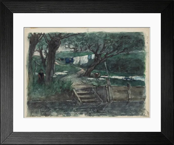 Framed Print : A Holland Canal, between 1860 and 1909. Creator: Walter Shirlaw Framed Print : A Holland Canal, between 1860 and 1909. Creator: Walter Shirlaw