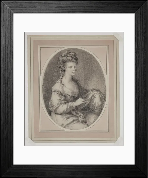 Framed Print : Portrait of a Woman, between mid-18th and early 19th century. Creator: Circle of Angelica Kauffman Framed Print : Portrait of a Woman, between mid-18th and early 19th century. Creator: Circle of Angelica Kauffman