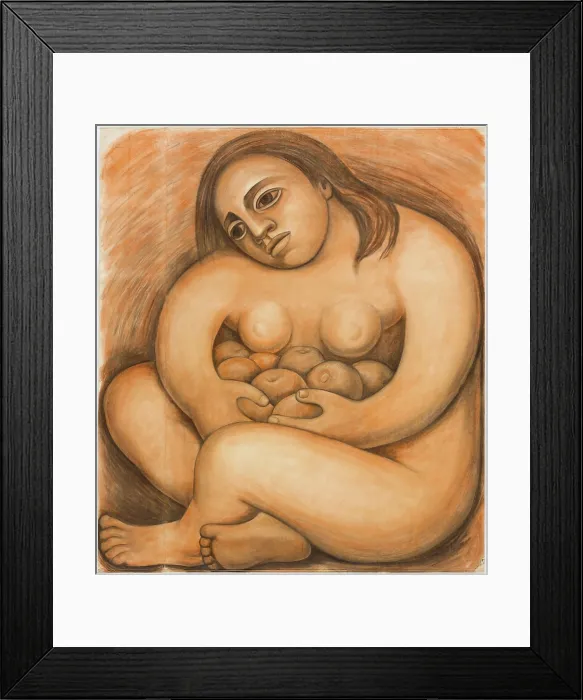 Framed Print : Woman Holding Fruit, 1932. Creator: Diego Rivera Framed Print : Woman Holding Fruit, 1932. Creator: Diego Rivera