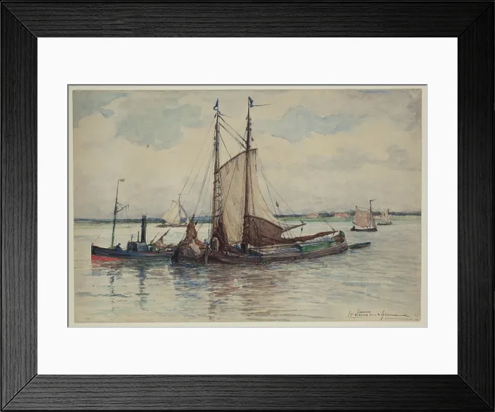 Framed Print : The Maas off Dordrecht, 1885. Creator: Carel Nicolaas Storm Framed Print : The Maas off Dordrecht, 1885. Creator: Carel Nicolaas Storm