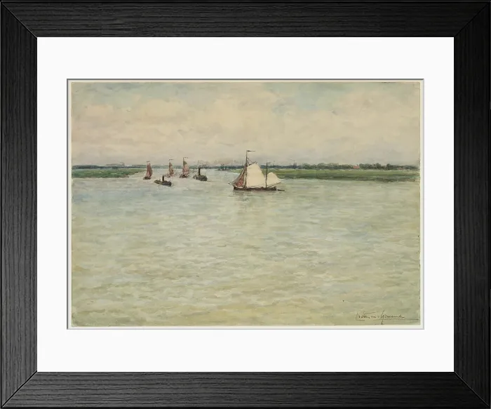 Framed Print : The Maas off Dordrecht (recto), c1860-1920. Creator: Carel Nicolaas Storm Framed Print : The Maas off Dordrecht (recto), c1860-1920. Creator: Carel Nicolaas Storm