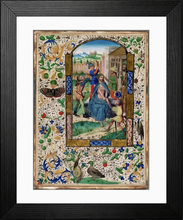 Framed Print : Christ Crowned with Thorns - One of four Illuminated pages from a Book of Hours, c1430-1450. Creator: Unknown Framed Print : Christ Crowned with Thorns - One of four Illuminated pages from a Book of Hours, c1430-1450. Creator: Unknown
