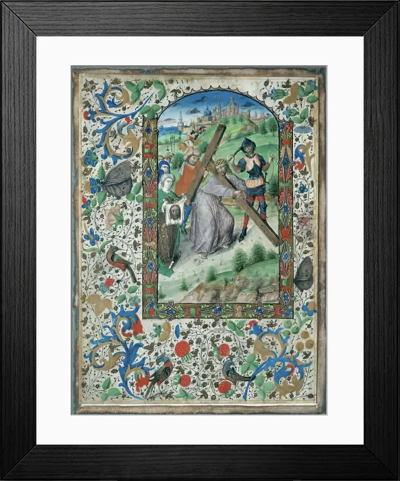 Framed Print : The Veil of Veronica - One of four Illuminated pages from a Book of Hours, c1430-1450. Creator: Unknown Framed Print : The Veil of Veronica - One of four Illuminated pages from a Book of Hours, c1430-1450. Creator: Unknown