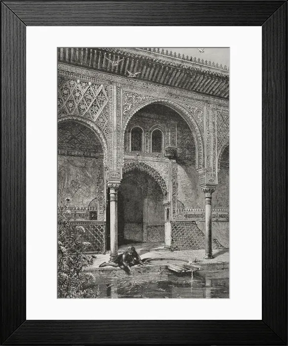 Framed Print : Patio de los Arrayanes, (Court of the Myrtles), Comares Palace, the Alhambra, Granada, Spain, 1890. Creator: Unknown Framed Print : Patio de los Arrayanes, (Court of the Myrtles), Comares Palace, the Alhambra, Granada, Spain, 1890. Creator: Unknown