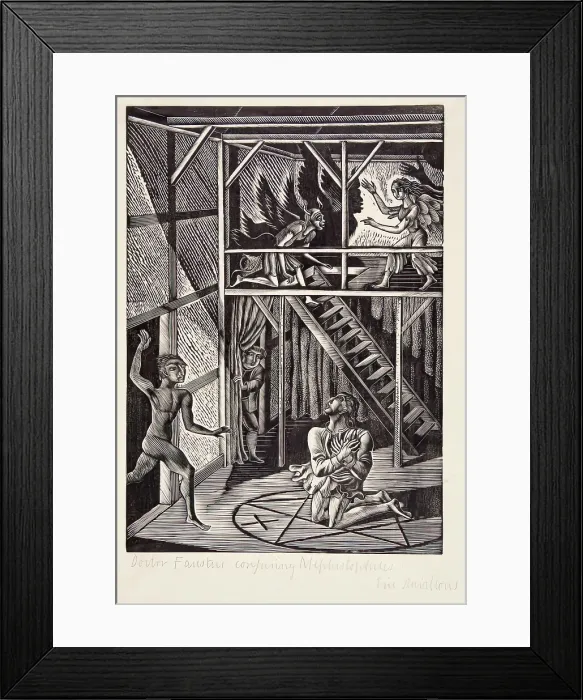 Framed Print : Doctor Faustus Conjuring Mephistophilis, 1929. Creator: Eric Ravilious Framed Print : Doctor Faustus Conjuring Mephistophilis, 1929. Creator: Eric Ravilious