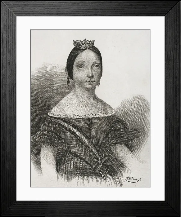 Framed Print : Isabella II (1830-1904), Queen of Spain (1833-1868), 1842. Creator: Jose Gomez Framed Print : Isabella II (1830-1904), Queen of Spain (1833-1868), 1842. Creator: Jose Gomez