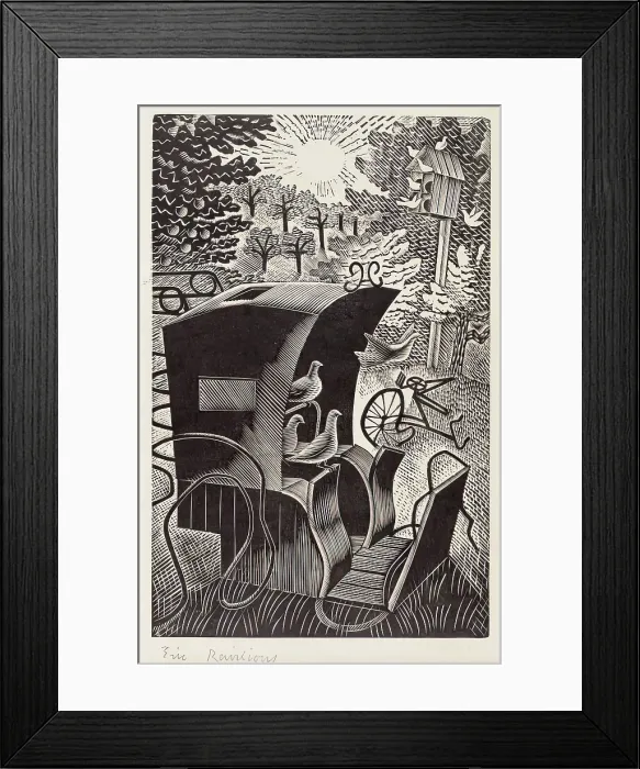 Framed Print : Illustration 'Hansom Cab', 1935. Creator: Eric Ravilious Framed Print : Illustration 'Hansom Cab', 1935. Creator: Eric Ravilious