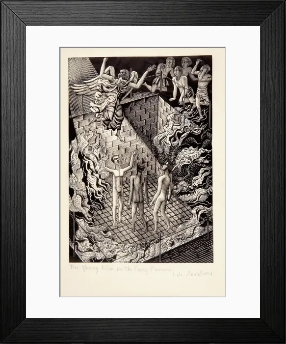Framed Print : The Young Men in the Fiery Furnace, 1929. Creator: Eric Ravilious Framed Print : The Young Men in the Fiery Furnace, 1929. Creator: Eric Ravilious