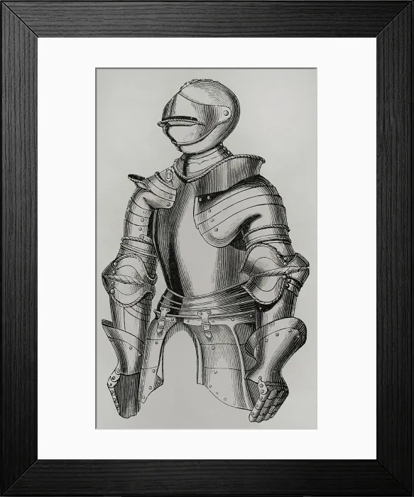Framed Print : 15th century flat armour, French, 1877. Creator: Unknown Framed Print : 15th century flat armour, French, 1877. Creator: Unknown