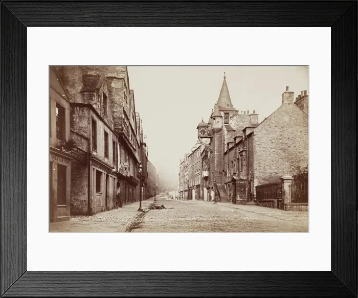 Framed Print : Street in Edinburgh, between 1870 and 1880. Creator: James Valentine Framed Print : Street in Edinburgh, between 1870 and 1880. Creator: James Valentine