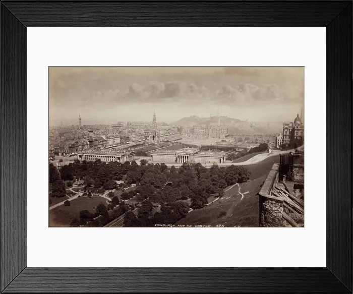 Framed Print : Edinburgh from the Castle, between 1870 and 1880. Creator: James Valentine Framed Print : Edinburgh from the Castle, between 1870 and 1880. Creator: James Valentine