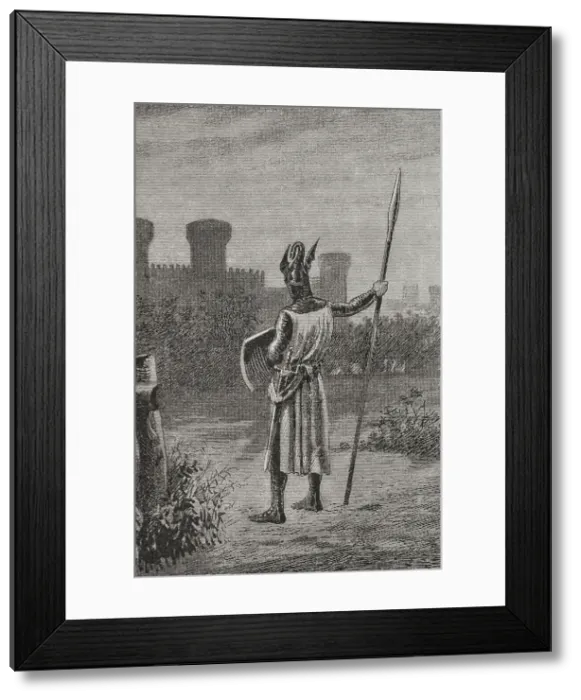 Framed Print : James I before the walls of Valencia, 1238, (1890). Creator: Unknown Framed Print : James I before the walls of Valencia, 1238, (1890). Creator: Unknown