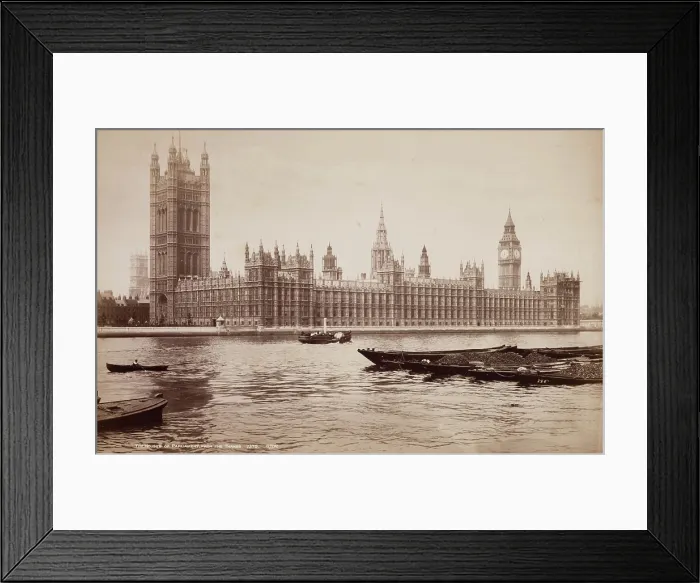 Framed Print : The Houses of Parliament, from the Thames, between 1850 and 1893. Creator: George Washington Wilson Framed Print : The Houses of Parliament, from the Thames, between 1850 and 1893. Creator: George Washington Wilson