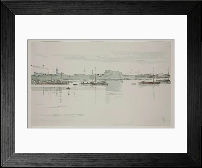 Framed Print : The Maas near Rotterdam, c1860-1920. Creator: Carel Nicolaas Storm Framed Print : The Maas near Rotterdam, c1860-1920. Creator: Carel Nicolaas Storm