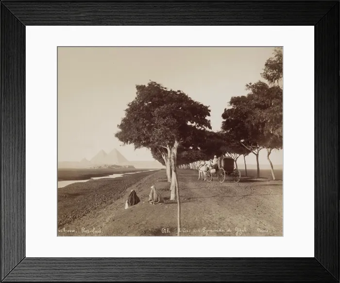 Framed Print : Road to the Pyramids, Giza, after 1868. Creator: Hippolyte Arnoux Framed Print : Road to the Pyramids, Giza, after 1868. Creator: Hippolyte Arnoux