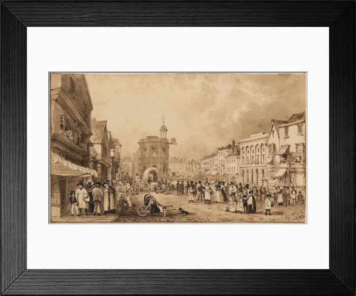 Framed Print : The Market-Place, Amersham, Bucks, c1790s-1810s. Creator: George Shepheard Framed Print : The Market-Place, Amersham, Bucks, c1790s-1810s. Creator: George Shepheard