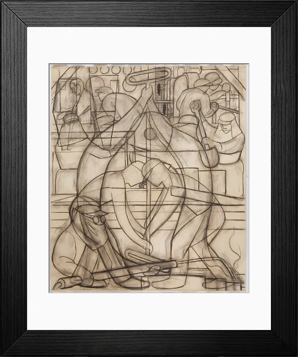 Framed Print : Commercial Chemical Operations, 1932. Creator: Diego Rivera Framed Print : Commercial Chemical Operations, 1932. Creator: Diego Rivera