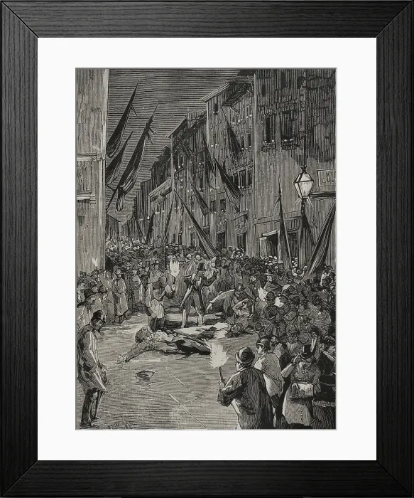 Framed Print : Explosion of an Orsini bomb in Via Guelfa, Florence, Italy, 1878. Creator: Unknown Framed Print : Explosion of an Orsini bomb in Via Guelfa, Florence, Italy, 1878. Creator: Unknown