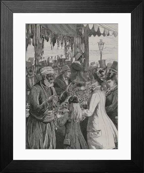 Framed Print : Merchants at Tunisian bazaar, 1878. Creator: Unknown Framed Print : Merchants at Tunisian bazaar, 1878. Creator: Unknown