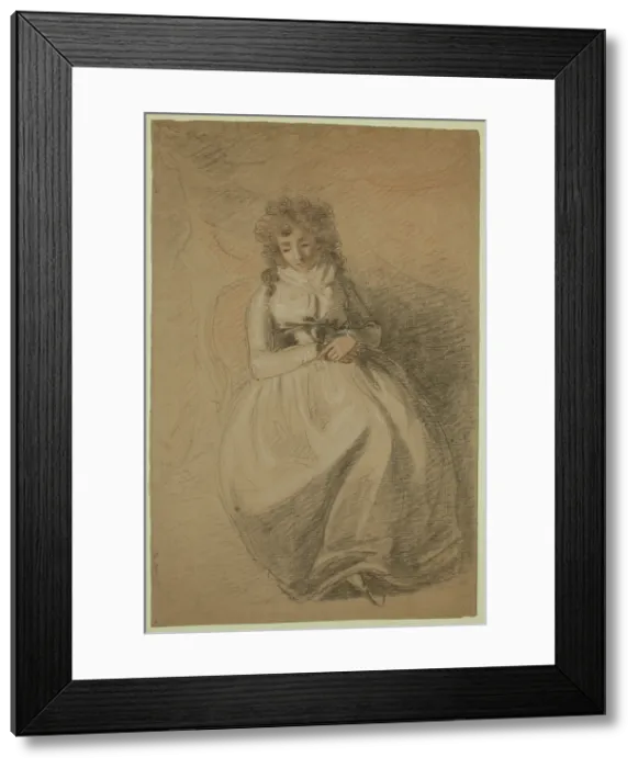 Framed Print : A Lady Seated in a Chair, between 1790 and 1792. Creator: John Hoppner Framed Print : A Lady Seated in a Chair, between 1790 and 1792. Creator: John Hoppner
